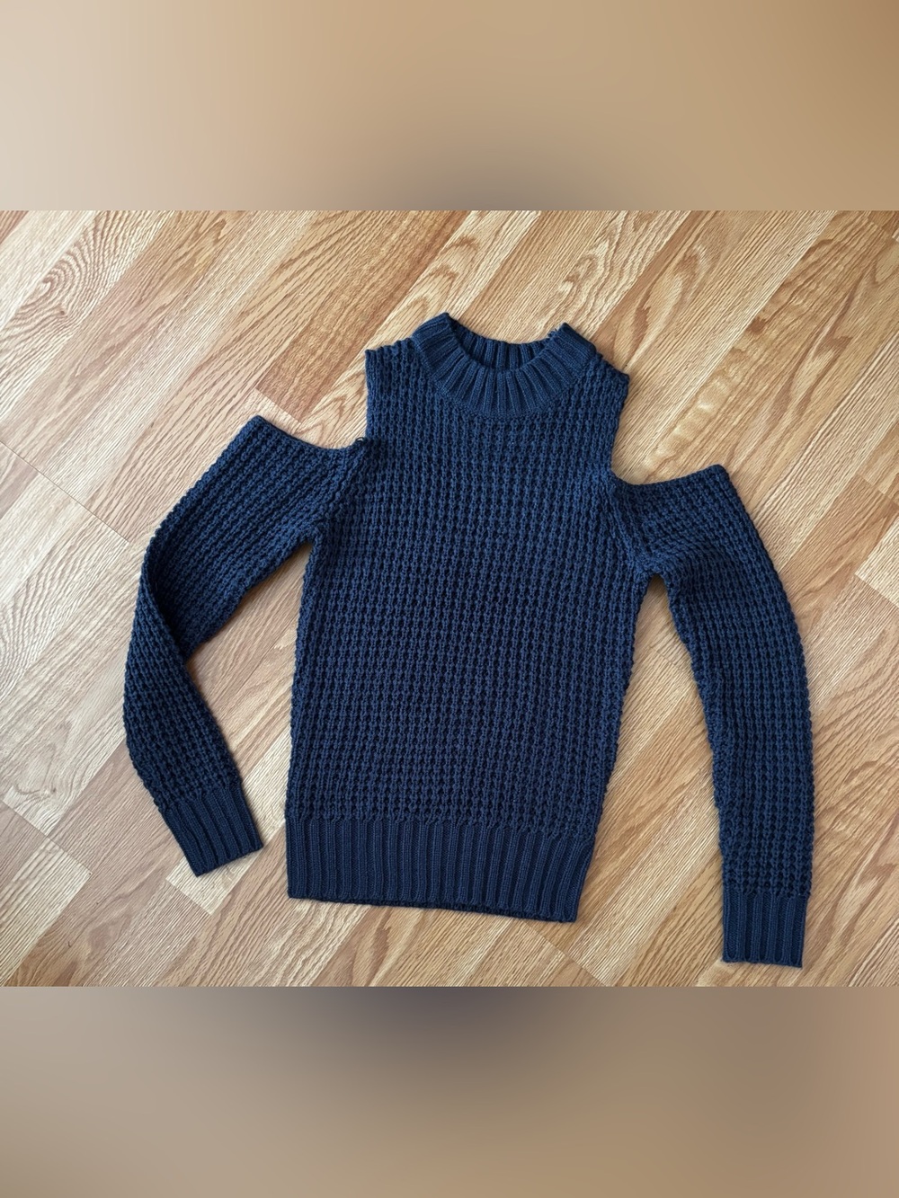 Poof! Black Cold-Shoulder Knit Sweater